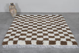 Moroccan handmade checkered rug  5.2 FT X 5.8 FT