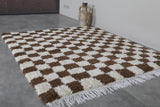 Moroccan handmade checkered rug  5.2 FT X 5.8 FT