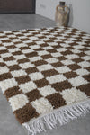 Moroccan handmade checkered rug  5.2 FT X 5.8 FT