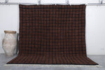 Large Brown Custom Checkered Moroccan Rug