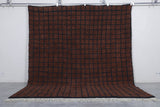 Large Brown Custom Checkered Moroccan Rug