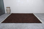 Large Brown Custom Checkered Moroccan Rug