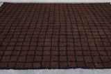 Large Brown Custom Checkered Moroccan Rug