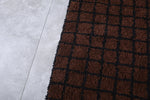 Large Brown Custom Checkered Moroccan Rug