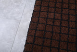 Large Brown Custom Checkered Moroccan Rug