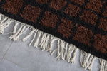 Large Brown Custom Checkered Moroccan Rug