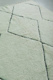 6.6 x 10.2 FT Moroccan Rug - Off-White Minimalist Diamond Pattern