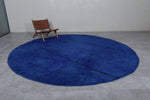 Handcrafted Round Moroccan Rug - 11 Ft, Bold Blue