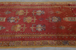 Authentic Red Wool Moroccan Berber Rug - 4.4 x 7.9 FT | Handwoven Artisan Decor