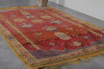 Authentic Red Wool Moroccan Berber Rug - 4.4 x 7.9 FT | Handwoven Artisan Decor