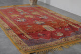 Authentic Red Wool Moroccan Berber Rug - 4.4 x 7.9 FT | Handwoven Artisan Decor