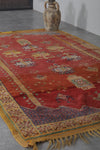 Authentic Red Wool Moroccan Berber Rug - 4.4 x 7.9 FT | Handwoven Artisan Decor