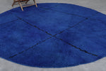 Handcrafted Round Moroccan Rug - 11 Ft, Bold Blue