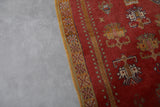 Authentic Red Wool Moroccan Berber Rug - 4.4 x 7.9 FT | Handwoven Artisan Decor