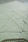 Elegant Moroccan Rug 7.1 X 9.9 FT - Plush Ivory Diamond Pattern with Minimalist Charm