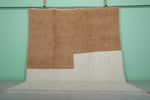 Modern Moroccan Rug - Minimalist Brown & Cream | 10 x 11.1 ft