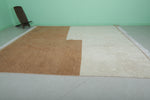 Modern Moroccan Rug - Minimalist Brown & Cream | 10 x 11.1 ft