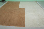 Modern Moroccan Rug - Minimalist Brown & Cream | 10 x 11.1 ft