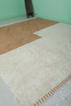 Modern Moroccan Rug - Minimalist Brown & Cream | 10 x 11.1 ft