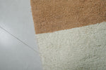 Modern Moroccan Rug - Minimalist Brown & Cream | 10 x 11.1 ft