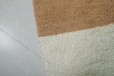 Modern Moroccan Rug - Minimalist Brown & Cream | 10 x 11.1 ft