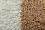 Modern Moroccan Rug - Minimalist Brown & Cream | 10 x 11.1 ft