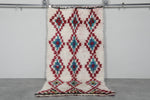 Vintage Style Moroccan Rug 3.5 x 6.5 ft - Red and Blue Accents