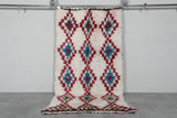 Vintage Style Moroccan Rug 3.5 x 6.5 ft - Red and Blue Accents