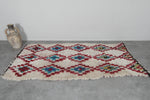 Vintage Style Moroccan Rug 3.5 x 6.5 ft - Red and Blue Accents