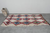 Vintage Style Moroccan Rug 3.5 x 6.5 ft - Red and Blue Accents