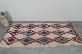 Vintage Style Moroccan Rug 3.5 x 6.5 ft - Red and Blue Accents
