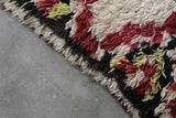 Vintage Style Moroccan Rug 3.5 x 6.5 ft - Red and Blue Accents