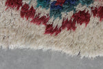 Vintage Style Moroccan Rug 3.5 x 6.5 ft - Red and Blue Accents