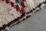 Vintage Style Moroccan Rug 3.5 x 6.5 ft - Red and Blue Accents