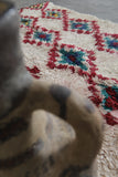 Vintage Style Moroccan Rug 3.5 x 6.5 ft - Red and Blue Accents