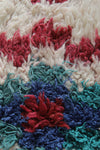 Vintage Style Moroccan Rug 3.5 x 6.5 ft - Red and Blue Accents