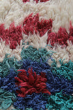 Vintage Style Moroccan Rug 3.5 x 6.5 ft - Red and Blue Accents