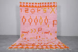 Pink Custom size rug Orange patterned