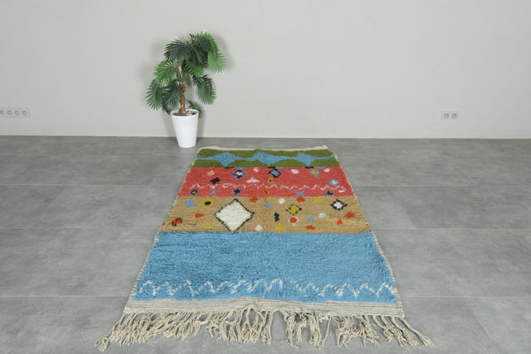 Colorful Moroccan rug 4.1 x 6.7 feet