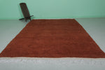 Handmade Moroccan Wool Rug - Deep Rust Brown | 7.2 x 11 ft