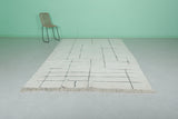 Modern Moroccan Rug - 6.4 x 9.7 FT | Minimalist Handwoven Wool Carpet