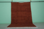 Handmade Moroccan Wool Rug - Deep Rust Brown | 7.2 x 11 ft