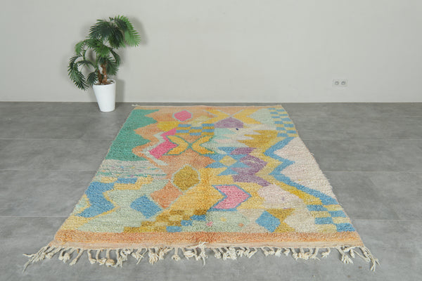 Colorful Moroccan rug 5.6 x 7.9 feet