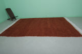 Handmade Moroccan Wool Rug - Deep Rust Brown | 7.2 x 11 ft