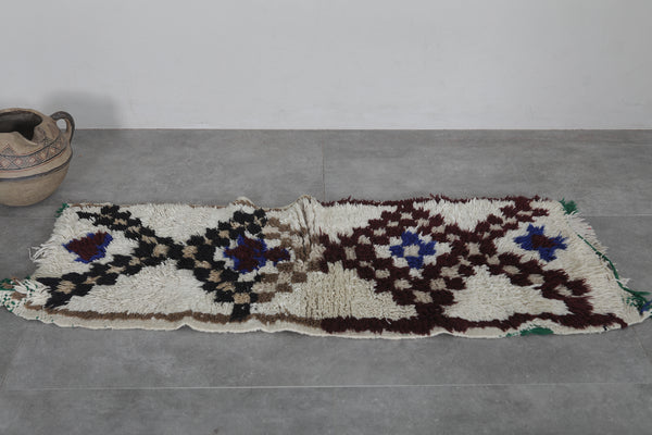 Vintage handmade berber rug – 1.8 x 4 FT | Moroccan craft | Handwoven wool