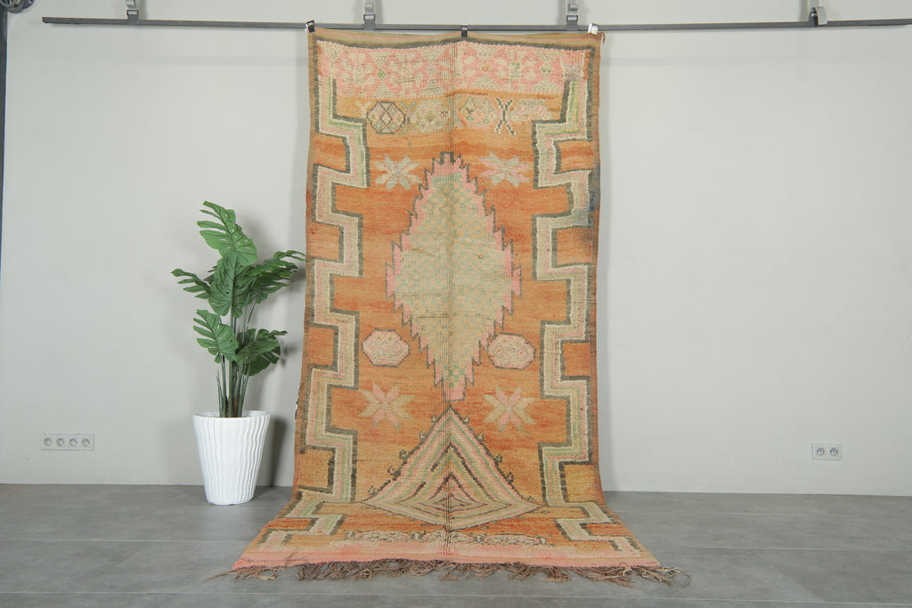 Moroccan rug - Vintage handwoven wool carpet - 5.1 ft x 11.7 ft