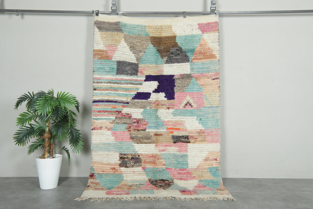 Vintage Moroccan rug 4.6 x 7.1 feet