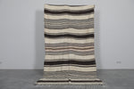 Handwoven Moroccan Rug - 4.9 FT X 8.8 FT - Natural Striped Design