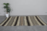 Handwoven Moroccan Rug - 4.9 FT X 8.8 FT - Natural Striped Design