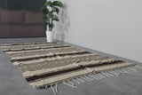 Handwoven Moroccan Rug - 4.9 FT X 8.8 FT - Natural Striped Design